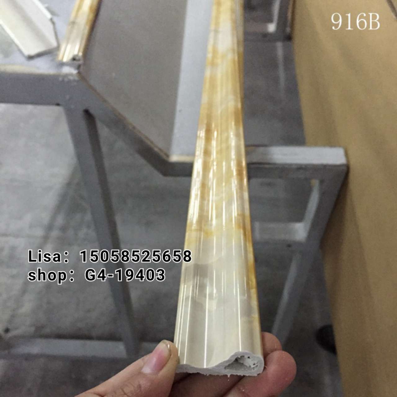 工厂直销PVC装饰线条 仿大理石4公分小黑金花欧式门套线 生产厂家批发详情图8