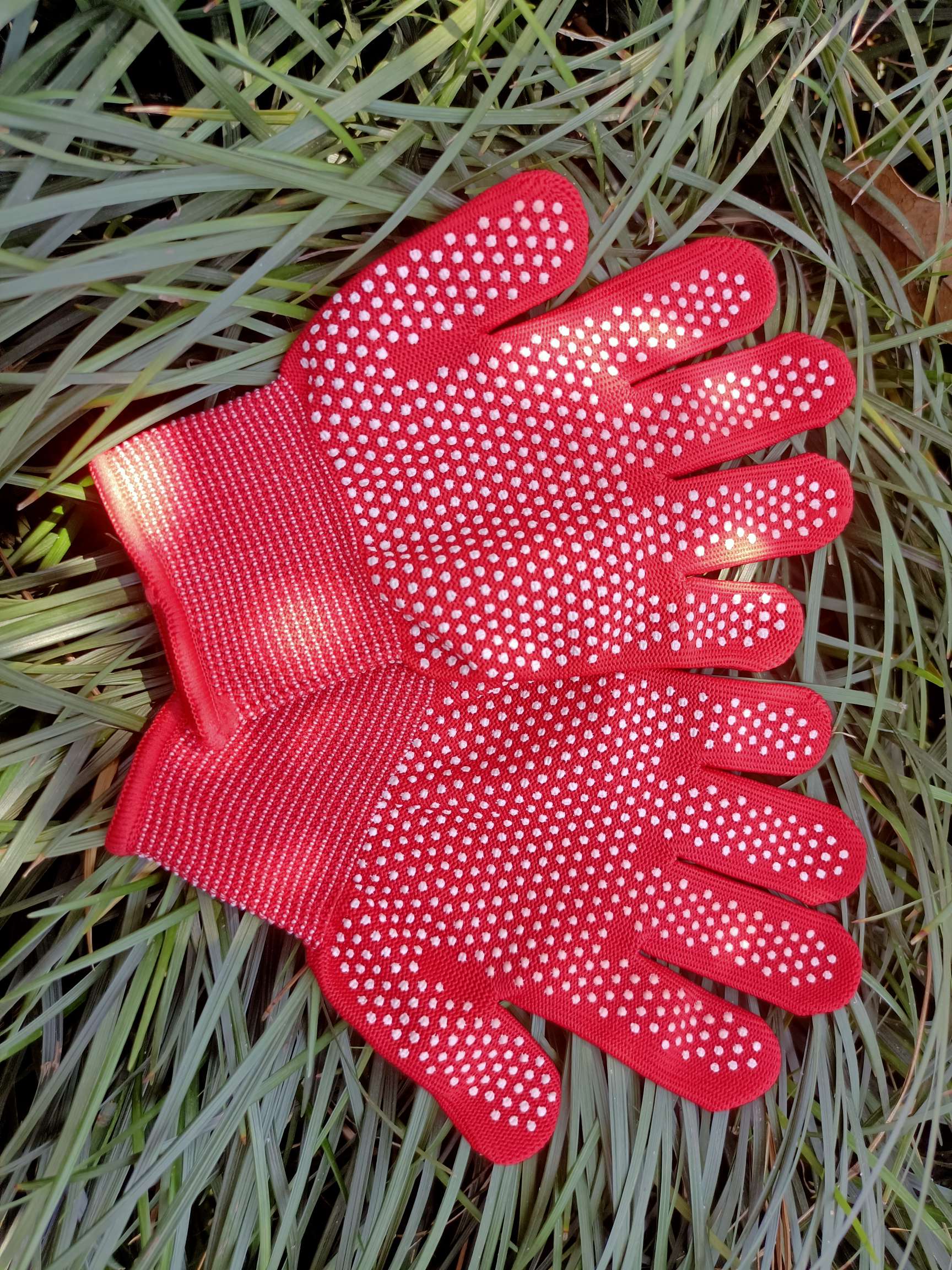 Children's Nylon Dot Plastic Gloves Non-Slip Gloves Blue White details Picture