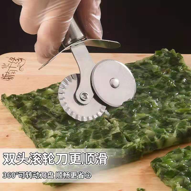 不锈钢单轮双轮披萨刀产品图