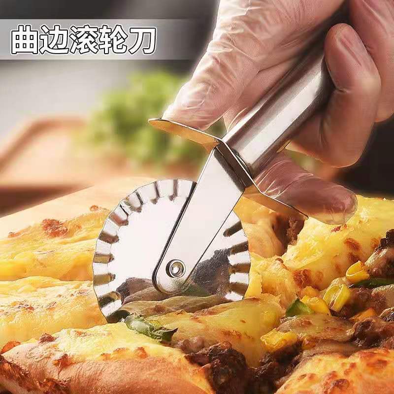 不锈钢单轮双轮披萨刀详情图2