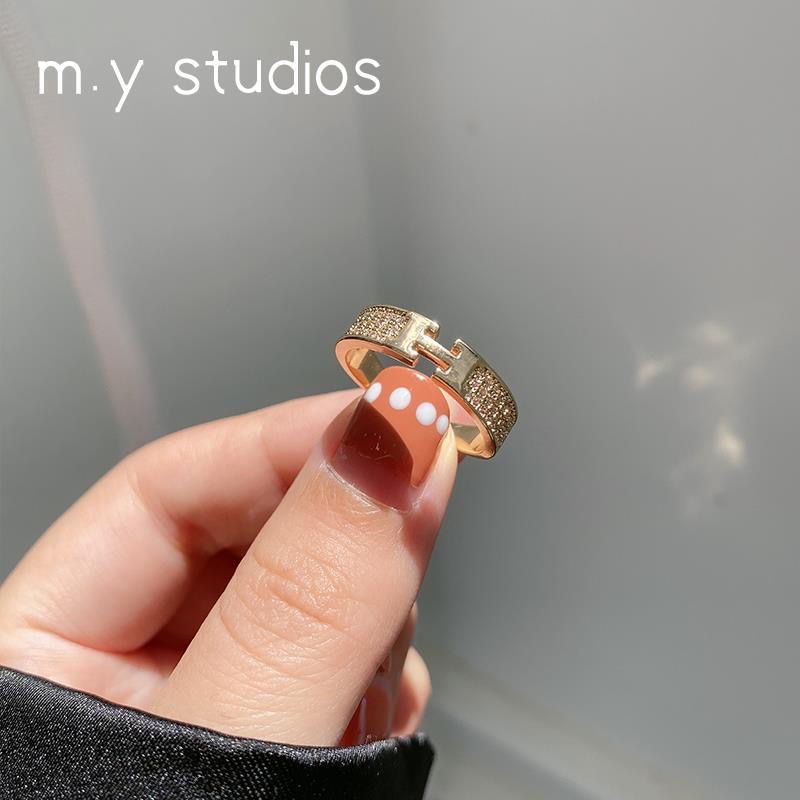 Chenglong Jewelry's fashionable Japanese light luxury ring, women's personality, ins trendy style, versatile food ring, micro-set, exquisite and simple joint CL01075-40