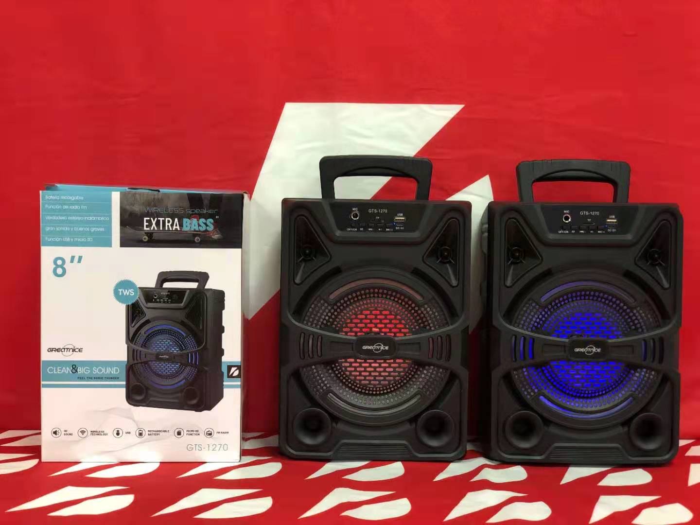 Gts1270 Bluetooth speaker, mobile phone speaker, 8-inch portable speaker, card-inserting speaker, portable speaker, BTspeaker details Picture
