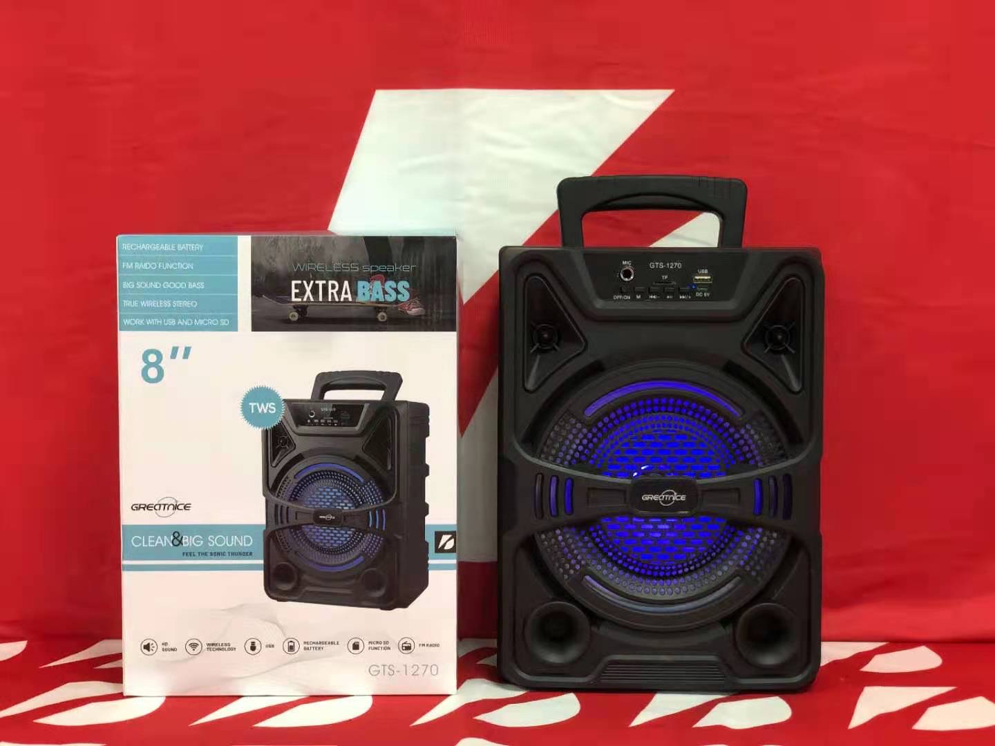Gts1270 Bluetooth speaker, mobile phone speaker, 8-inch portable speaker, card-inserting speaker, portable speaker, BTspeaker detail image 1