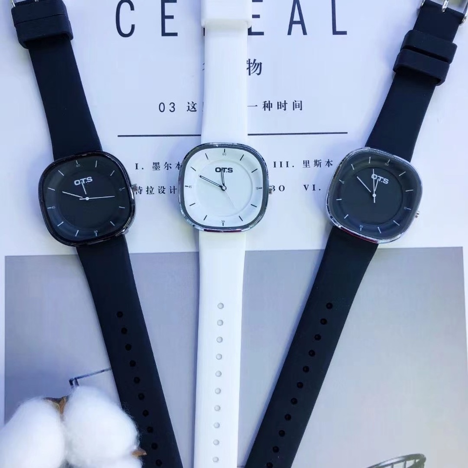 OTS新款手表女男简约气质防水初高中学生多功能运动电子手表指针时尚方型腕表1222