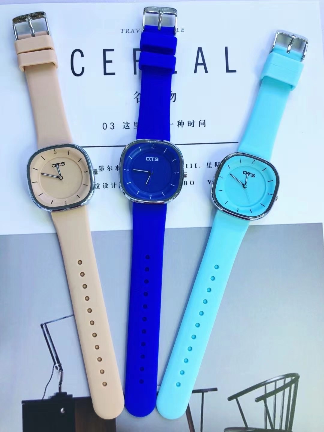 OTS新款手表女男简约气质防水初高中学生多功能运动电子手表指针时尚方型腕表1222详情图1