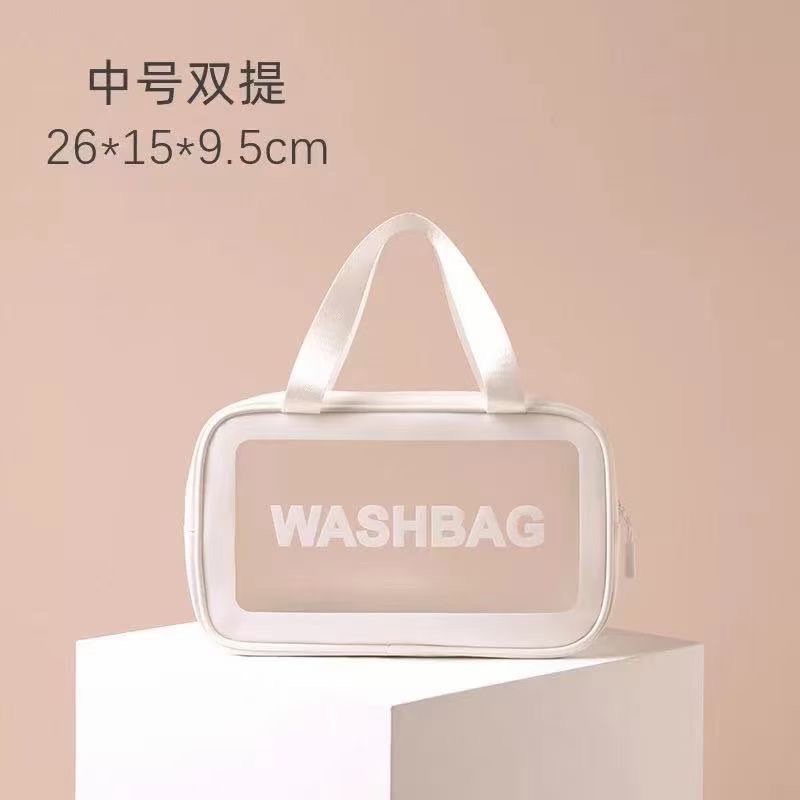 WASHBAG磨砂半透明PVC洗漱包手提大容量时尚简约化妆袋详情3