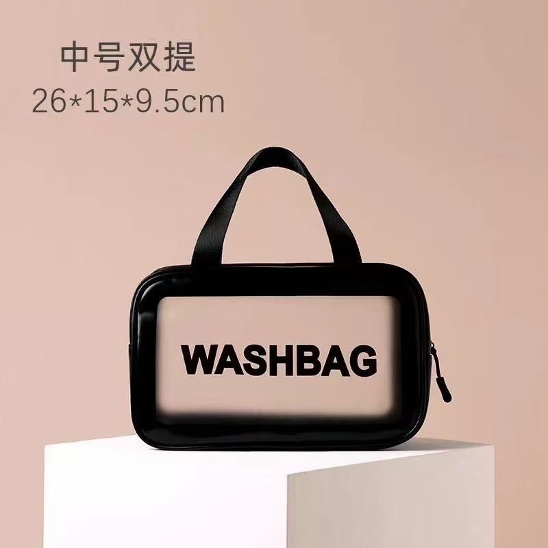 WASHBAG磨砂半透明PVC洗漱包手提大容量时尚简约化妆袋详情7