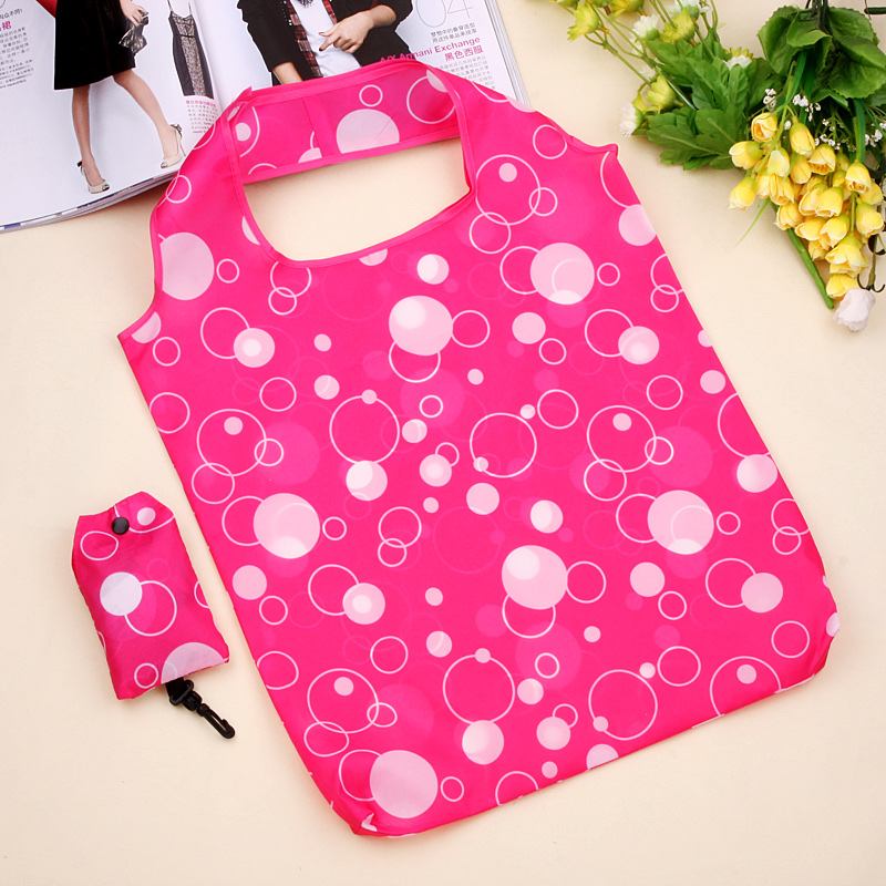 花布手机型折叠购物袋环保袋单肩手提袋超市大容量防水带挂钩详情4