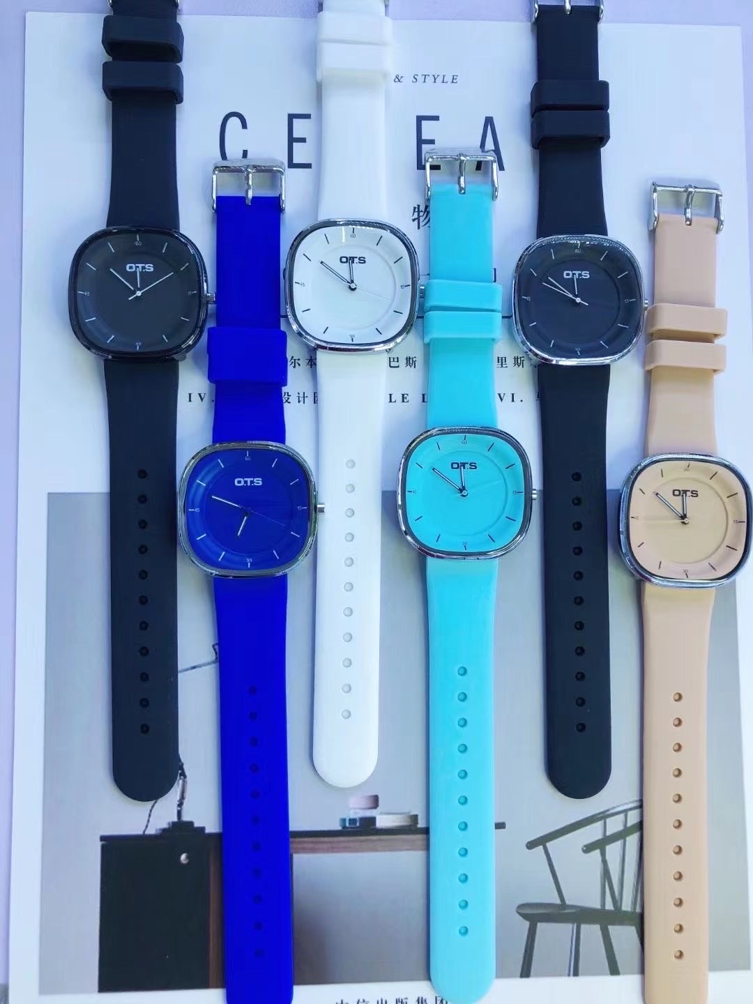 OTS新款手表女男简约气质防水初高中学生多功能运动电子手表指针时尚方型腕表1222详情图2