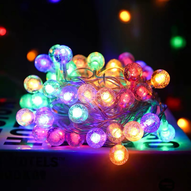 led水晶球电池盒2米10灯彩色灯串