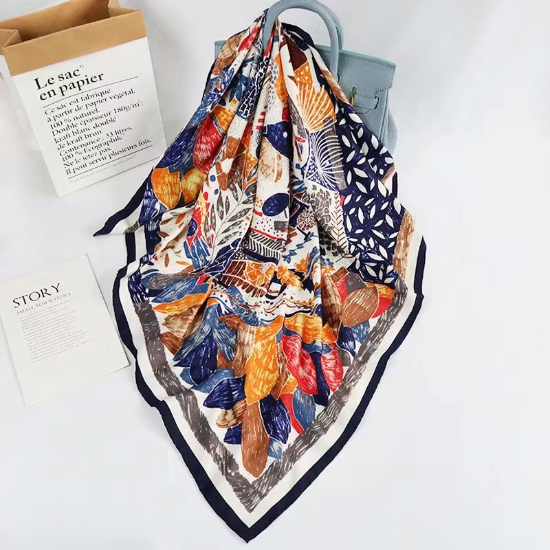Square Scarf Korean Fashion Lady Silk Scarf 5