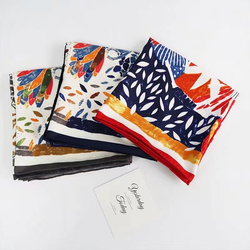 Square Scarf Korean Fashion Lady Silk Scarf 1