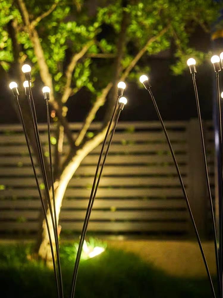 Firefly solar garden light, lawn light, household outdoor waterproof decoration, yard garden, grassland arrangement, ground insert light and shadow light Application Scenario