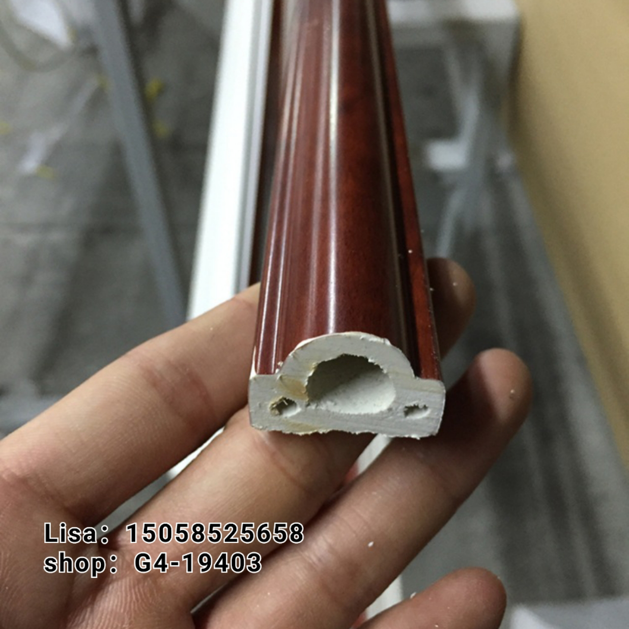 工厂直销欧式半圆腰线2.8cm  防火阻燃环保 背景墙 发泡 PVC红木纹仿大理石装饰线条