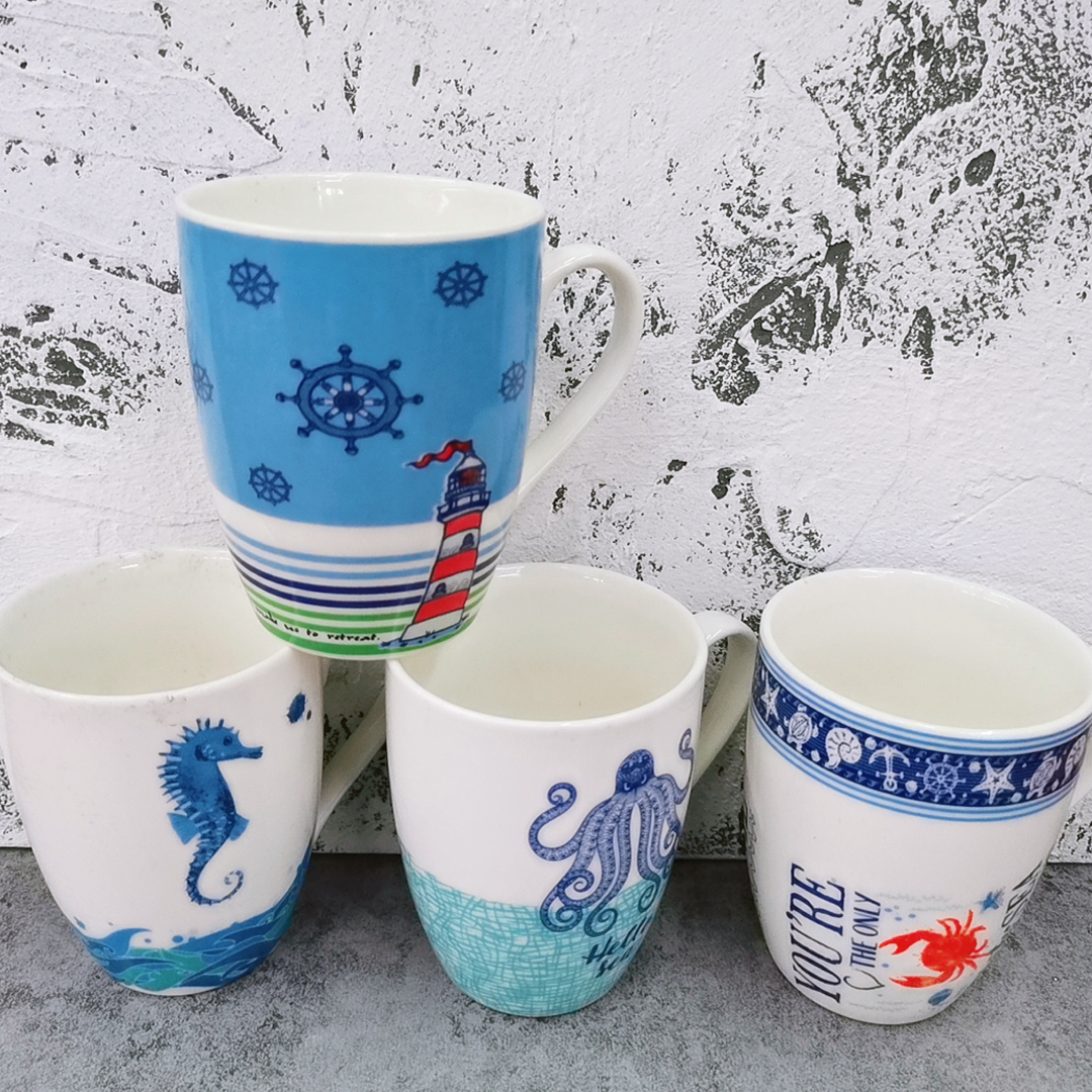 海洋系列马克杯外贸陶瓷杯岛国热卖