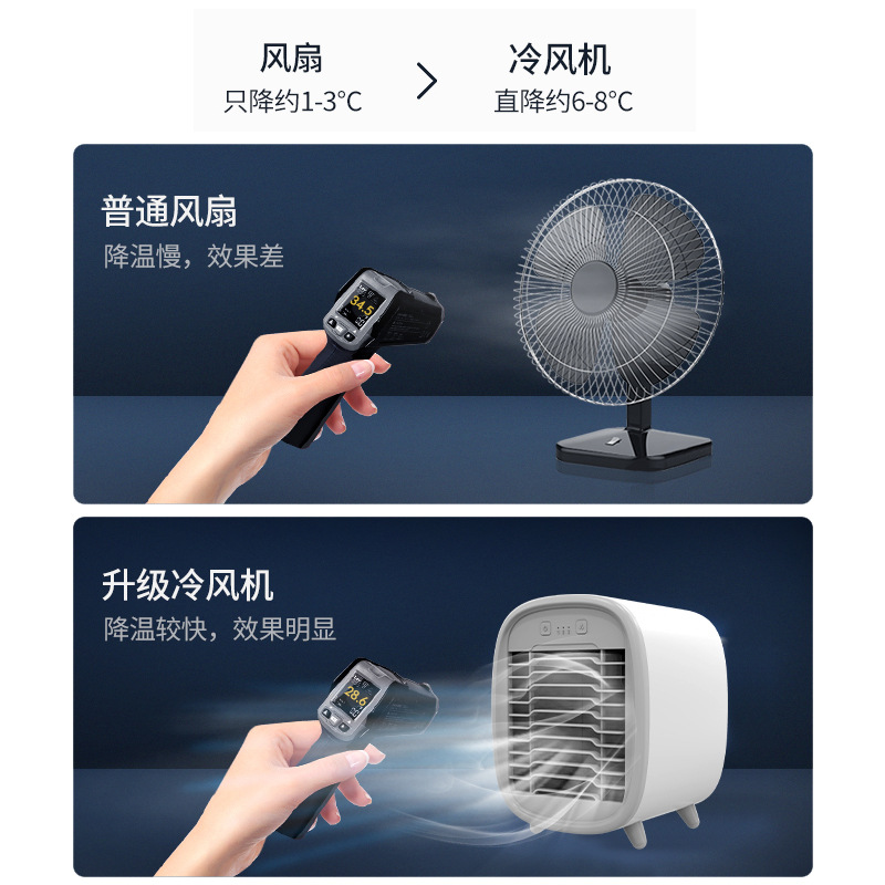 New USB mini spray cooler, household mobile cooling fan, portable humidifying cooling fan detail image 8