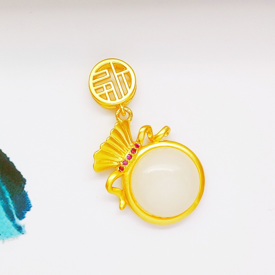 The word money bag Han white jade color