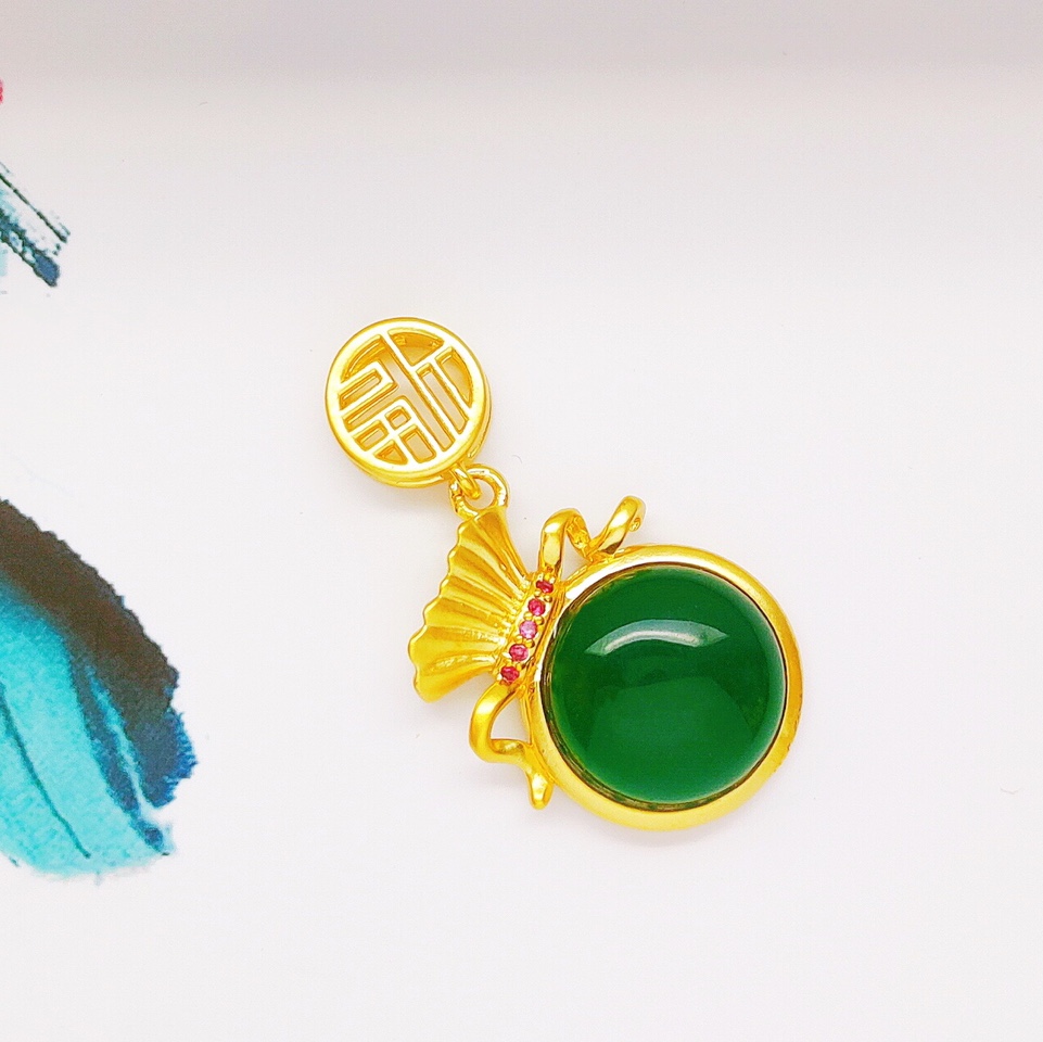 Fortune money bag jade pendant