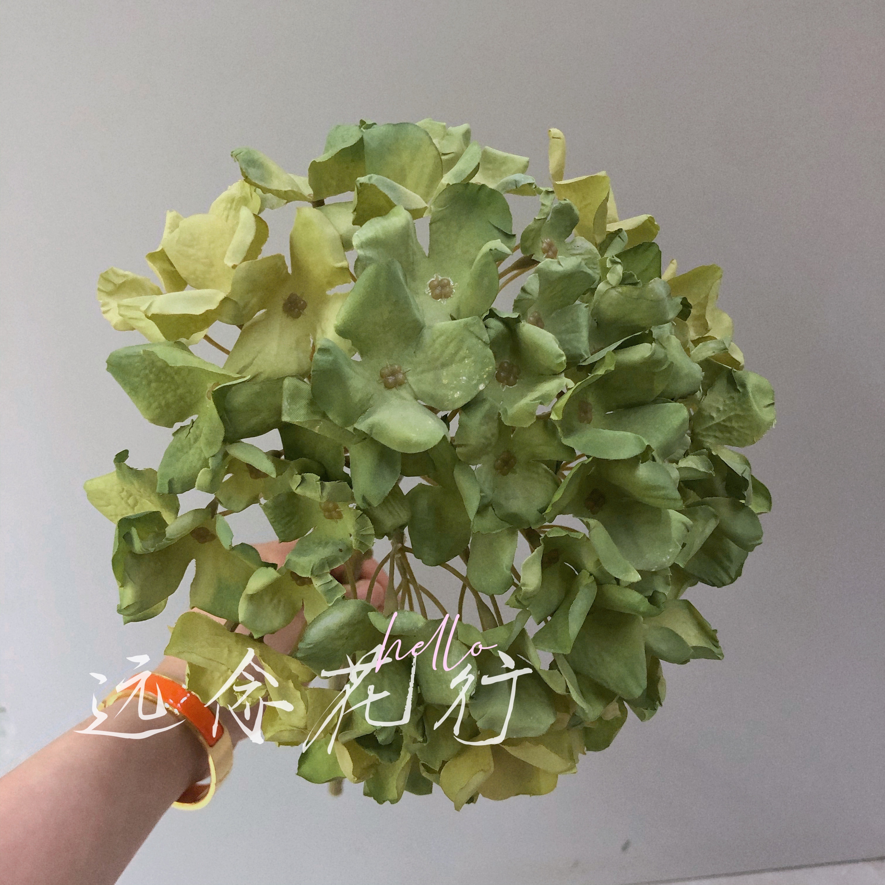 【远念花行】单支中号卷边绣球 焦边仿真花详情5