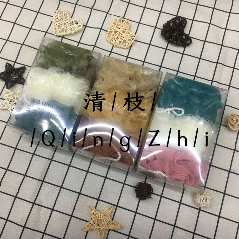 清枝品牌35克浴球3个PVC盒装清洁皮肤详情图2