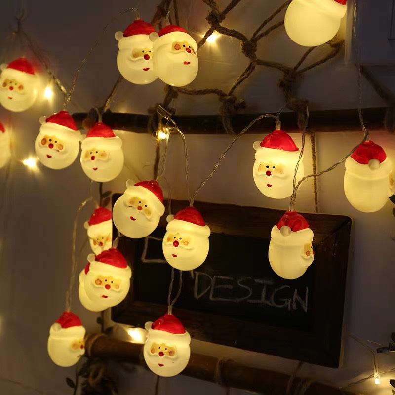 Winter Snowman decorative lights String lights led lights Festive lighting scene Arrangement Battery hanging lights Children's lighting products Santa Claus 3m 20 light battery box warm white