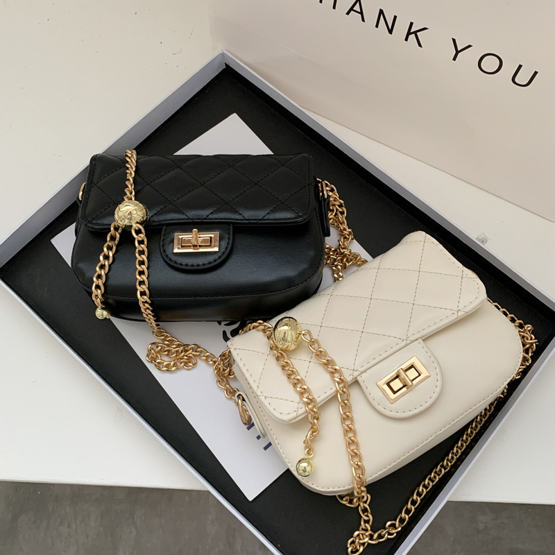 女包2021新款韩版单肩斜挎菱格链条质感百搭pu女包详情4