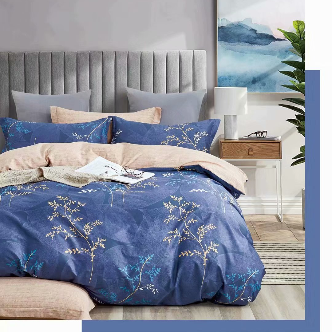 New all-cotton four-piece set in stock, romantic deep blue