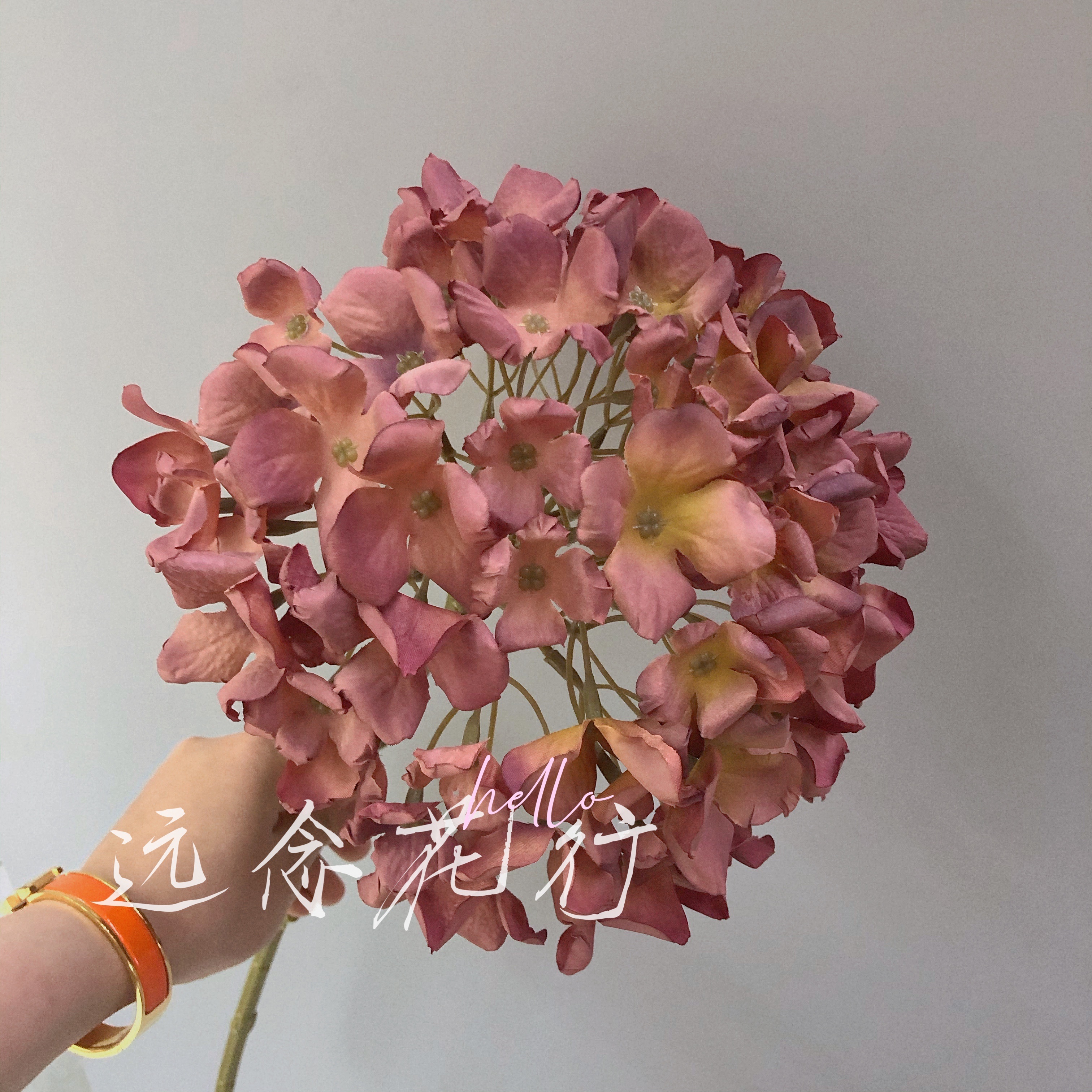 【远念花行】单支中号卷边绣球 焦边仿真花详情2