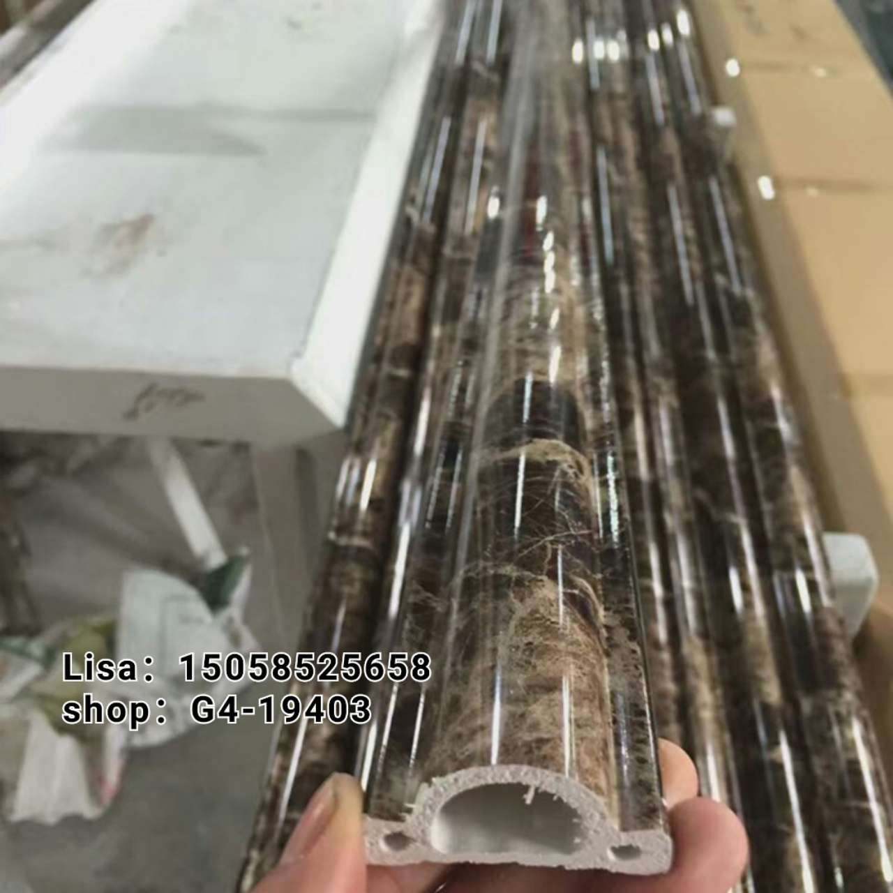 欧式半圆腰线4.5cm2175金腰线  防火阻燃环保 背景墙 发泡 PVC压花装饰线条详情图11