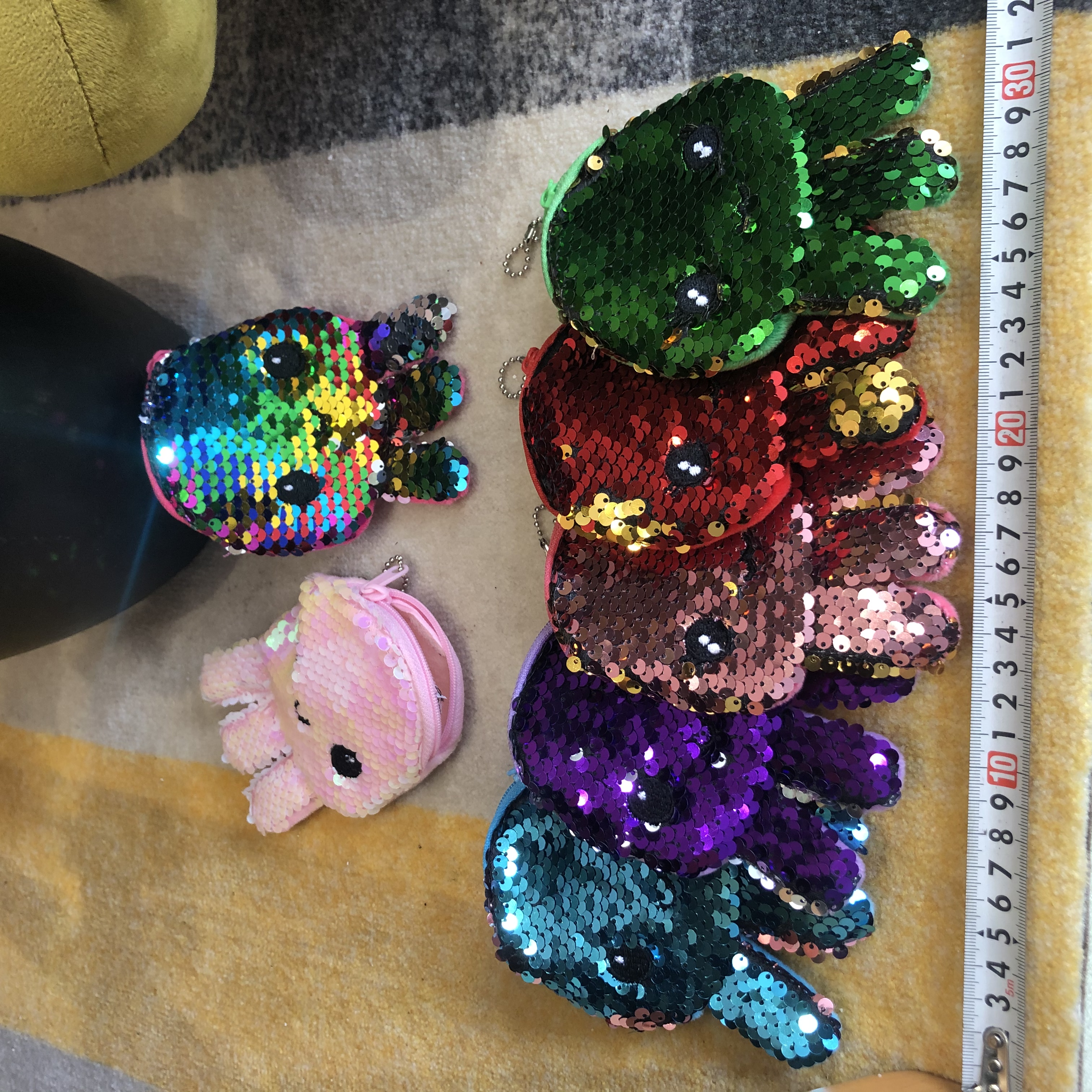 毛绒零钱包亮片钱包亮片章鱼钱包零钱包亮片儿童零钱包卡通刺绣钱包详情图3