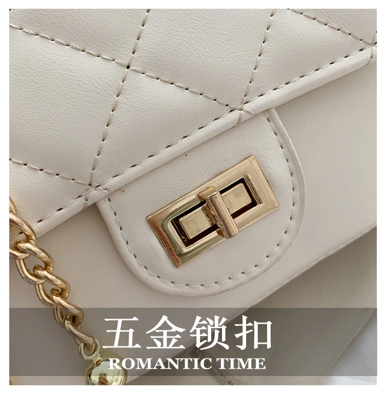 女包2021新款韩版单肩斜挎菱格链条质感百搭pu女包详情3