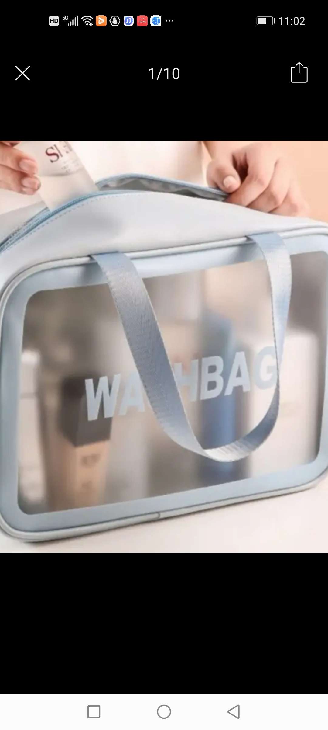 Transparent cosmetic bag detail image 5