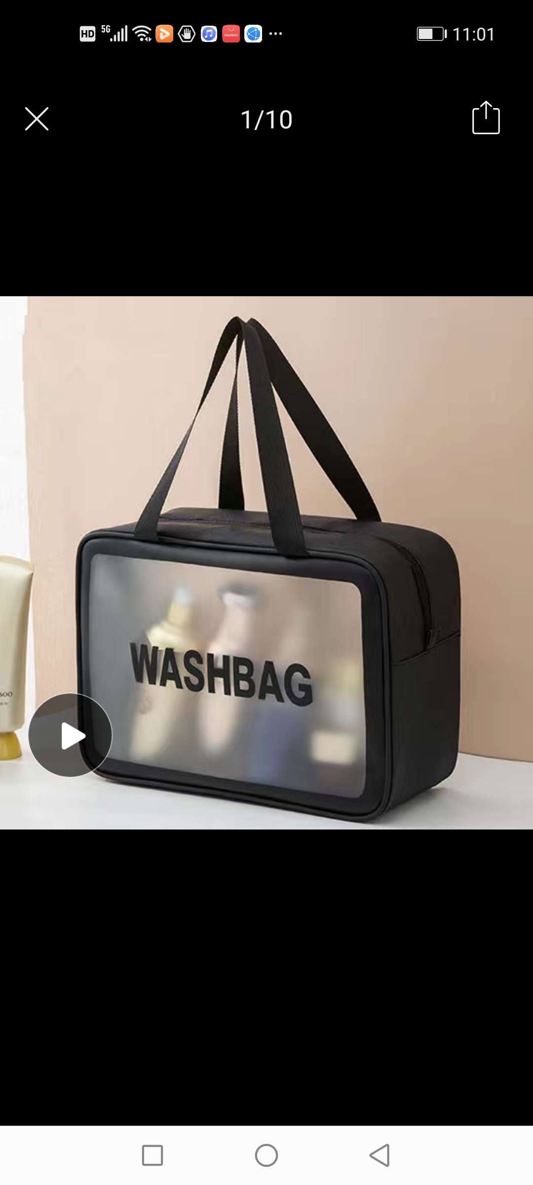 Transparent cosmetic bag detail image 8