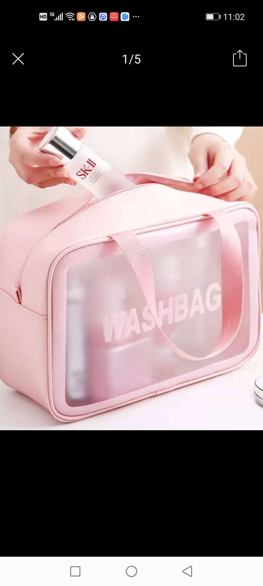 Transparent cosmetic bag detail image 10