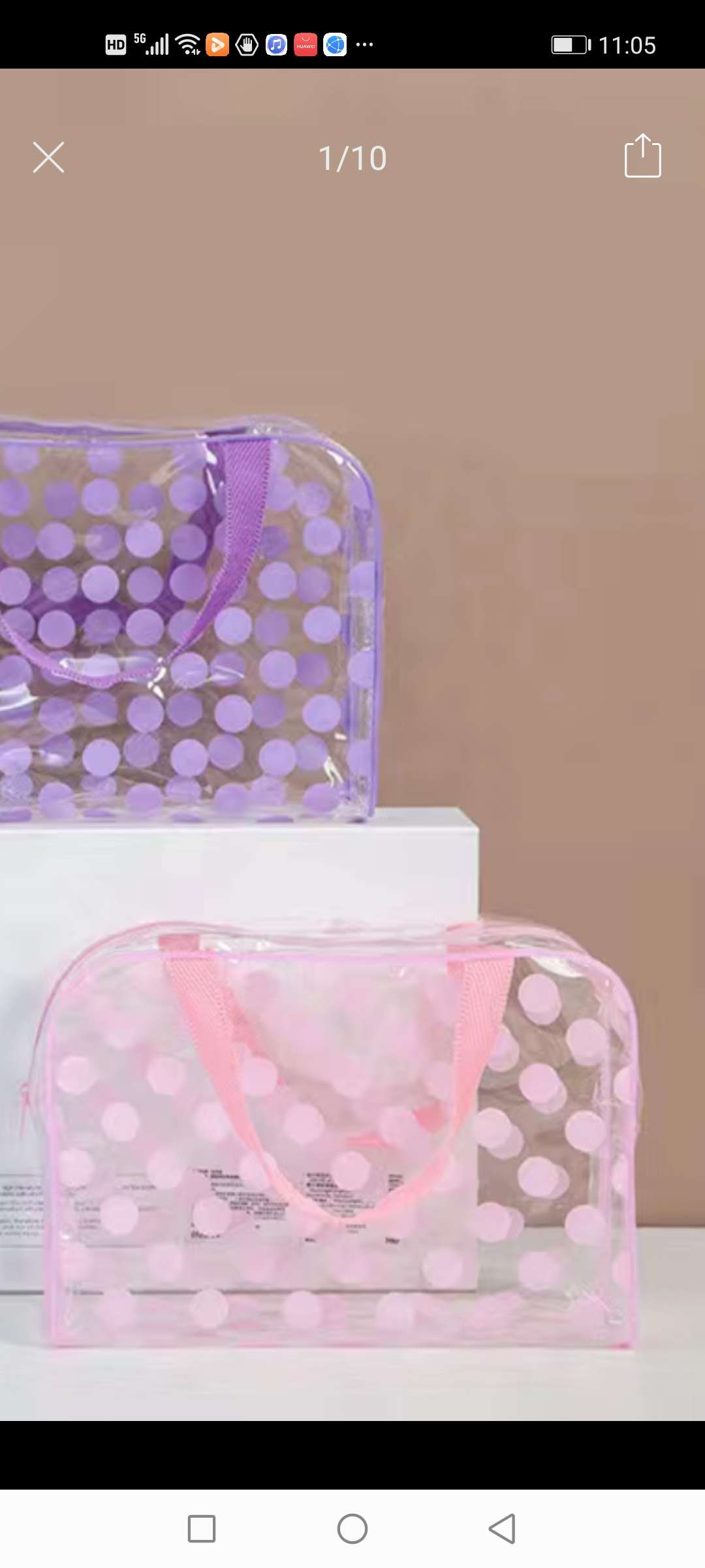 Transparent cosmetic bag detail image 6