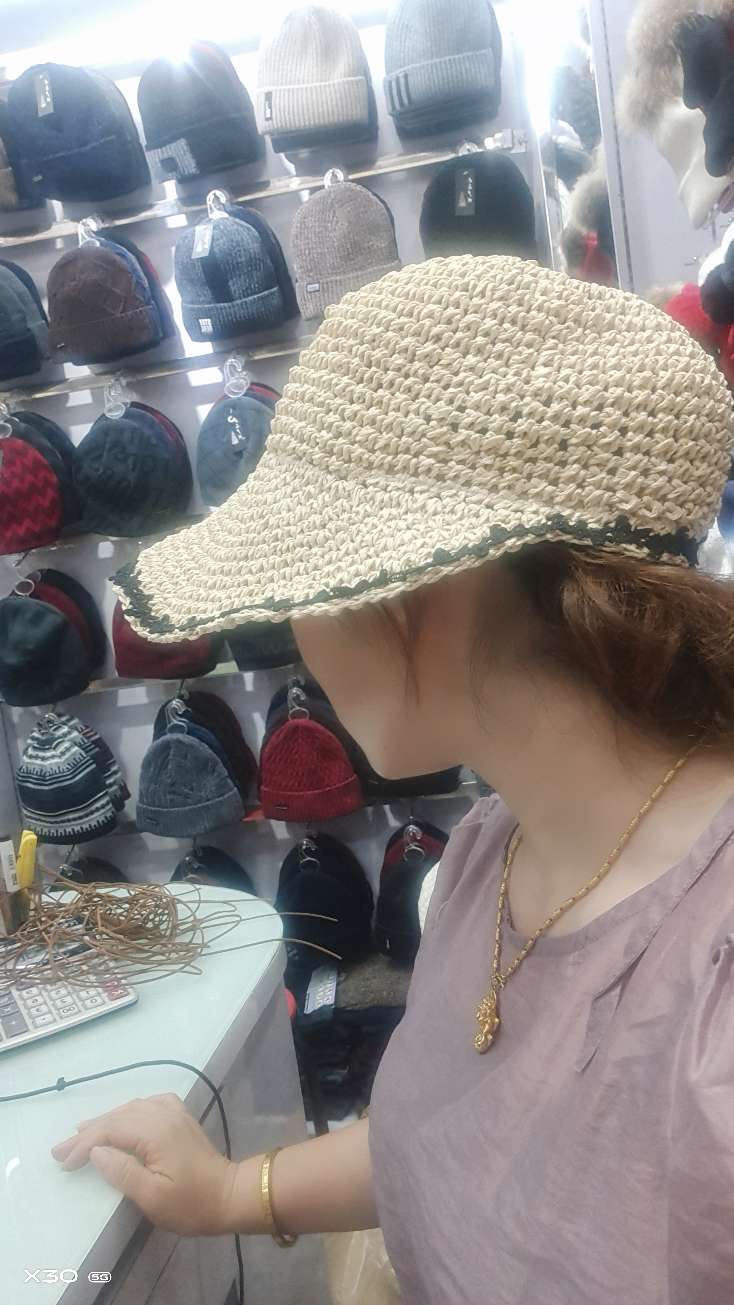 夏季时尚新款草帽防晒遮阳帽鸭舌帽花边沙滩海边产品图