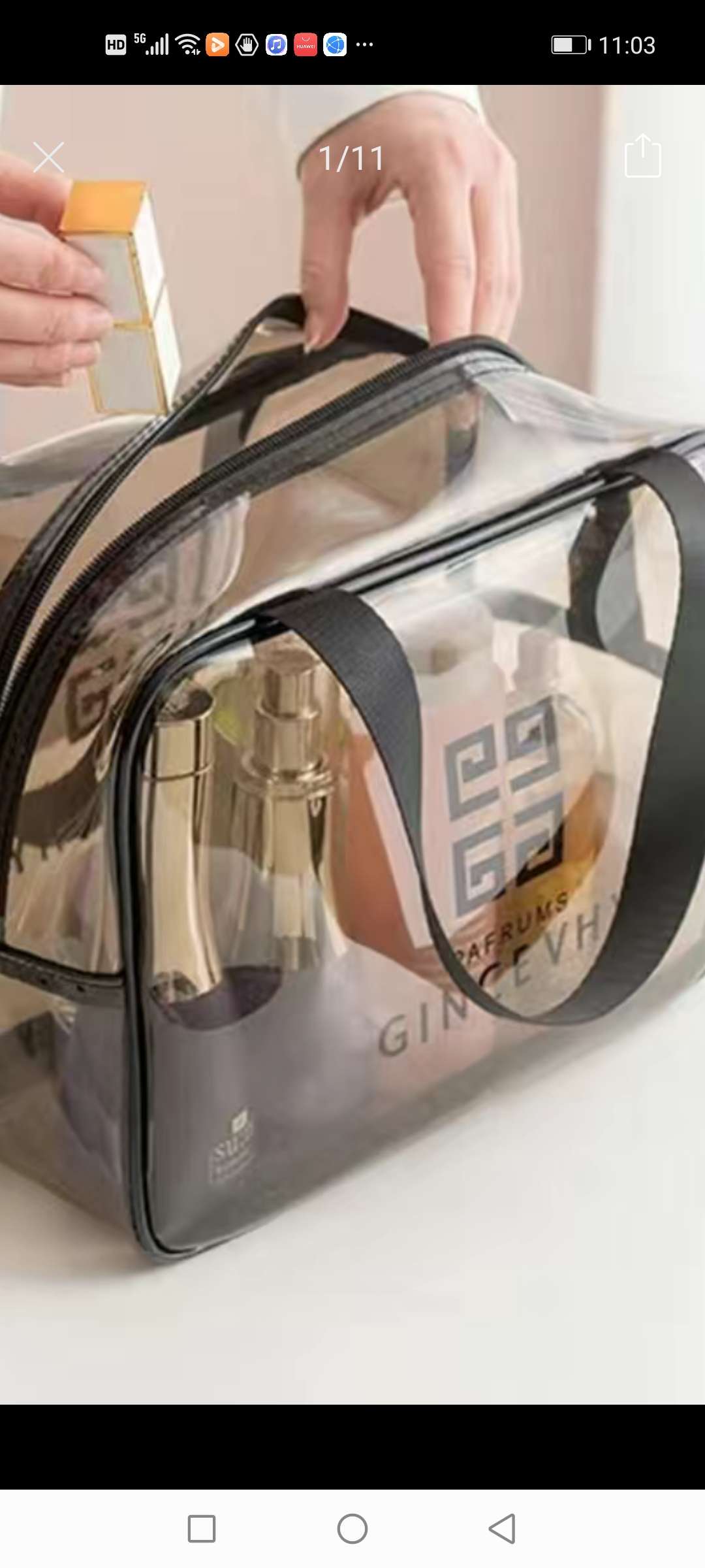Transparent cosmetic bag detail image 9