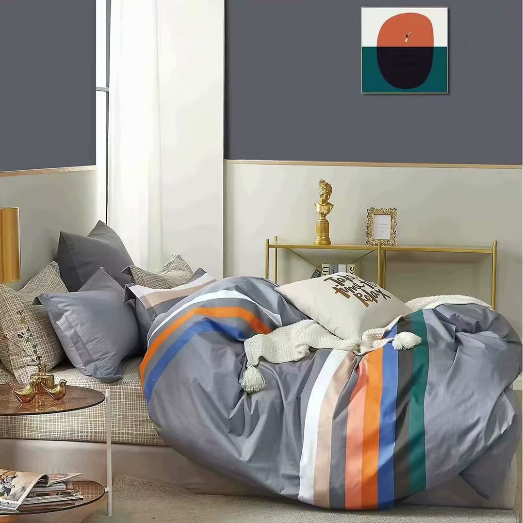 Four-piece set of all-cotton wholesale and retail available in stock, unrestrained grey