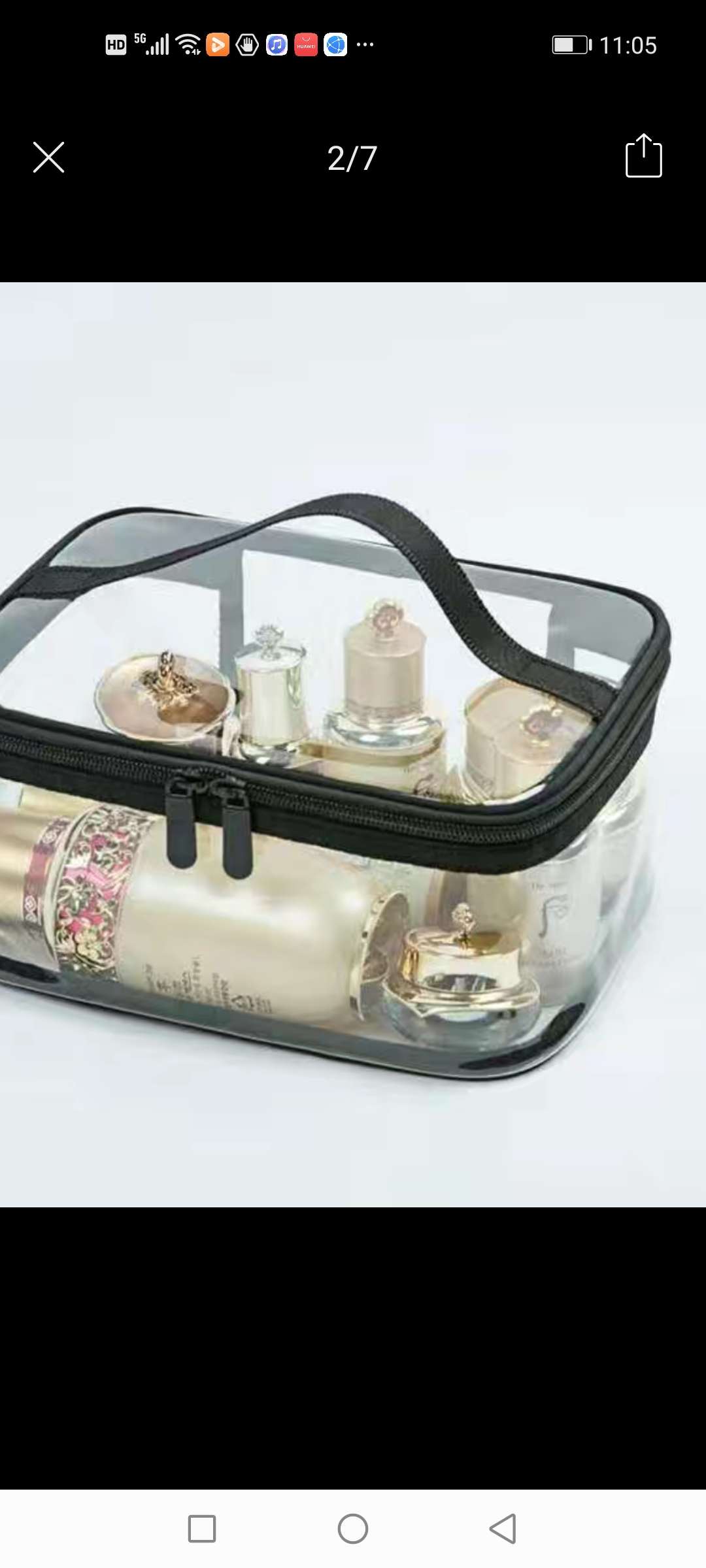 Transparent cosmetic bag detail image 2