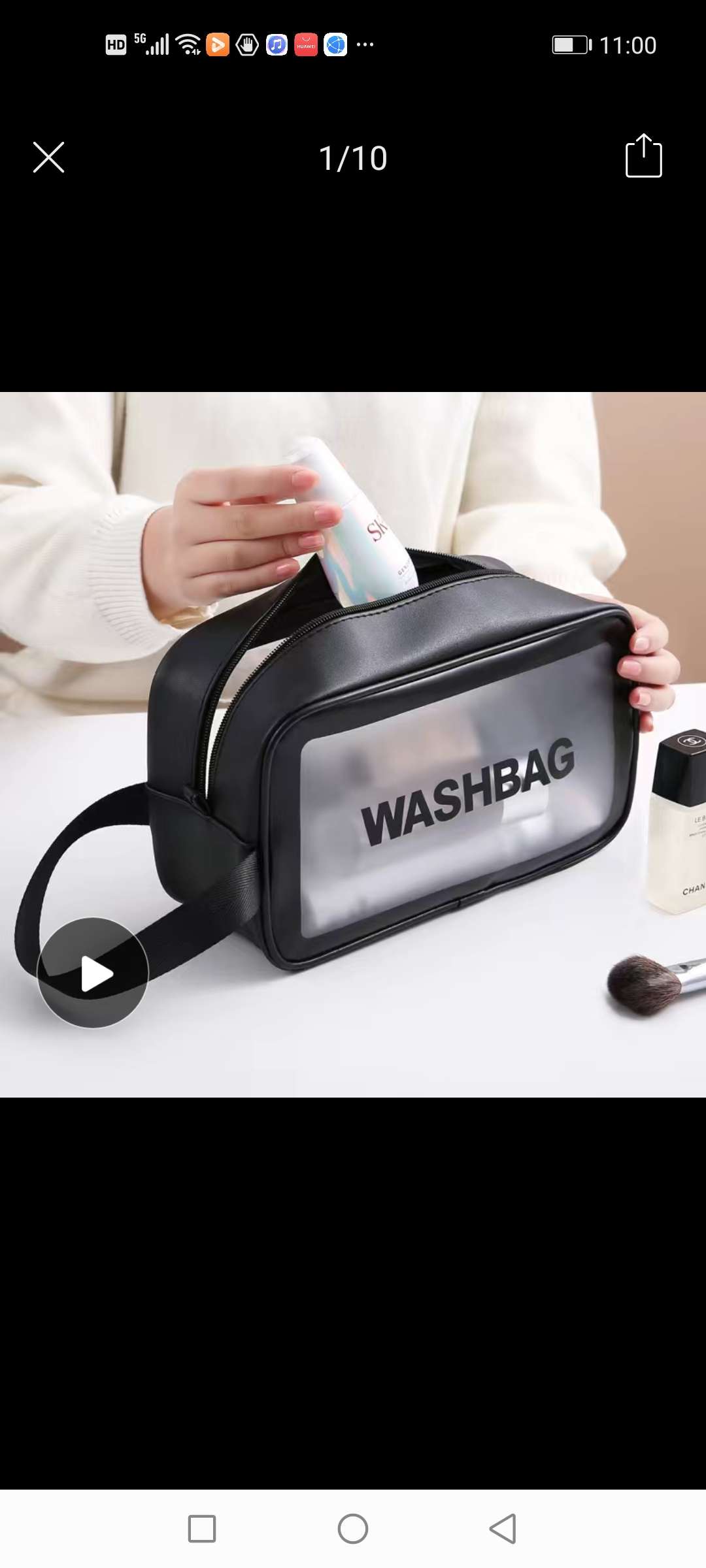 Transparent cosmetic bag detail image 13