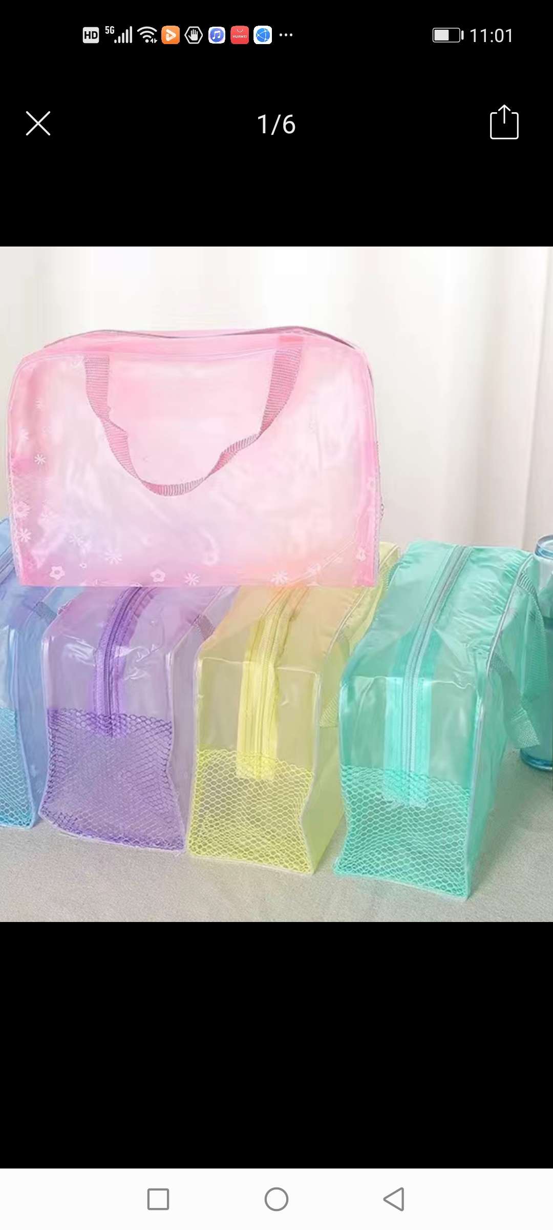 Transparent cosmetic bag detail image 7