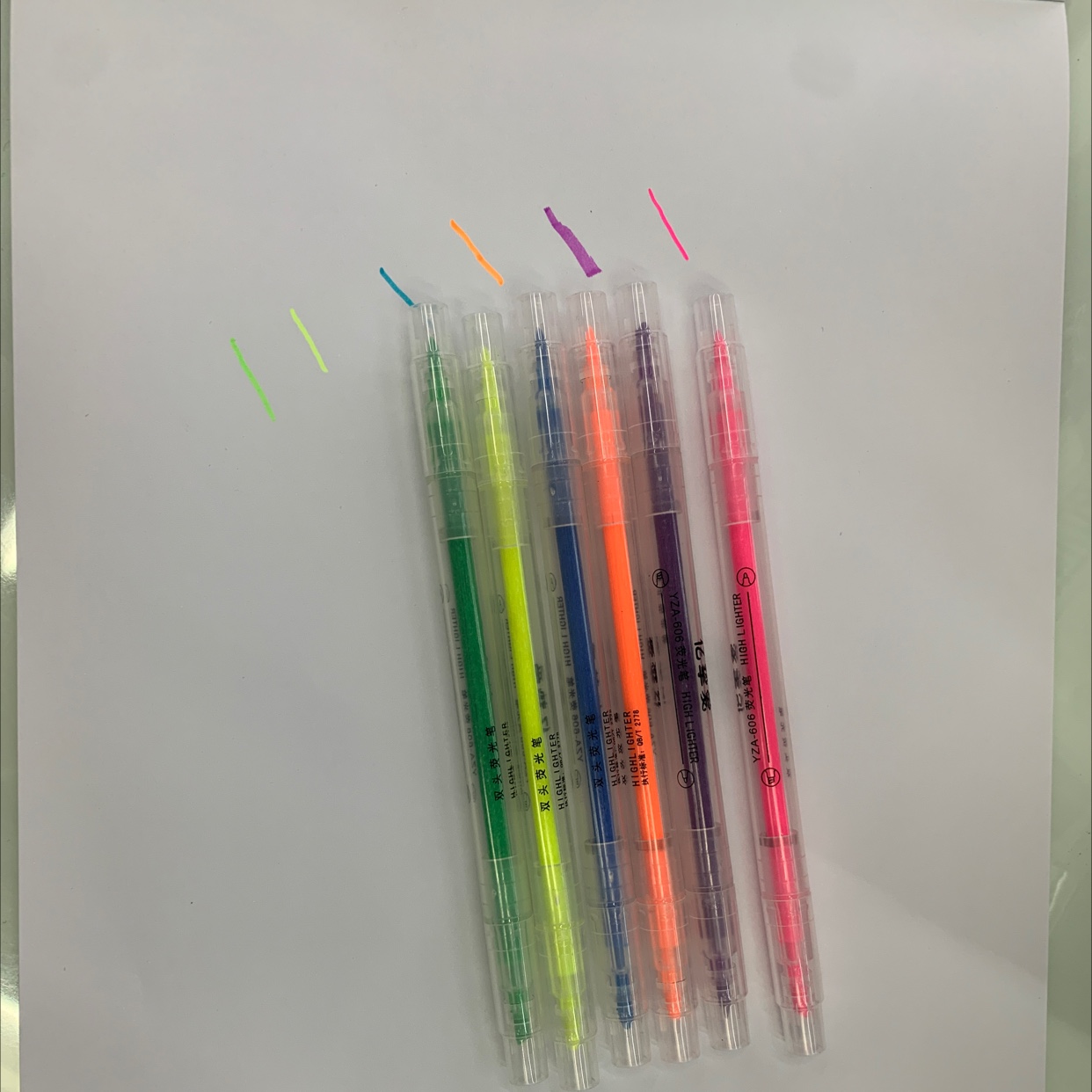 彩色双头6色荧光笔标记重点划线学生涂鸦手账笔斜头记号详情图3