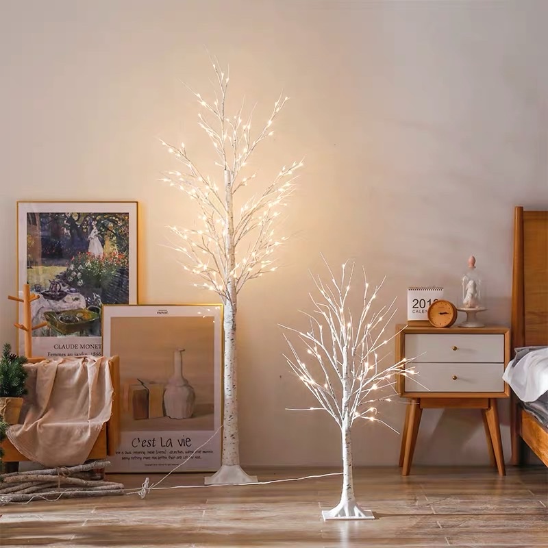 Birch tree LED color light, ins Internet celebrity bedroom decoration room, creative illuminated tree, romantic atmosphere, Nordic decorative light, 1.68 meters plug-in model Item Picture