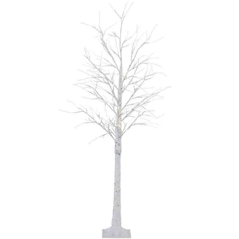 Birch tree LED color light, ins Internet celebrity bedroom decoration room, creative illuminated tree, romantic atmosphere, Nordic decorative light, 1.68 meters plug-in model detail image 5