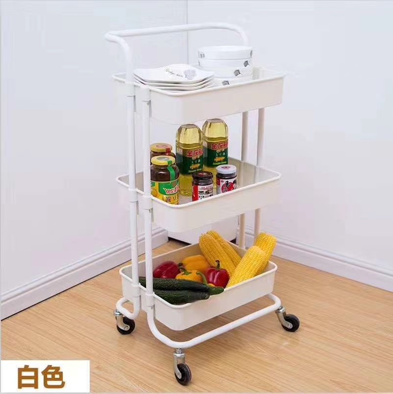 Three-layer handcart workbench, trolley and storage basket detail image 3