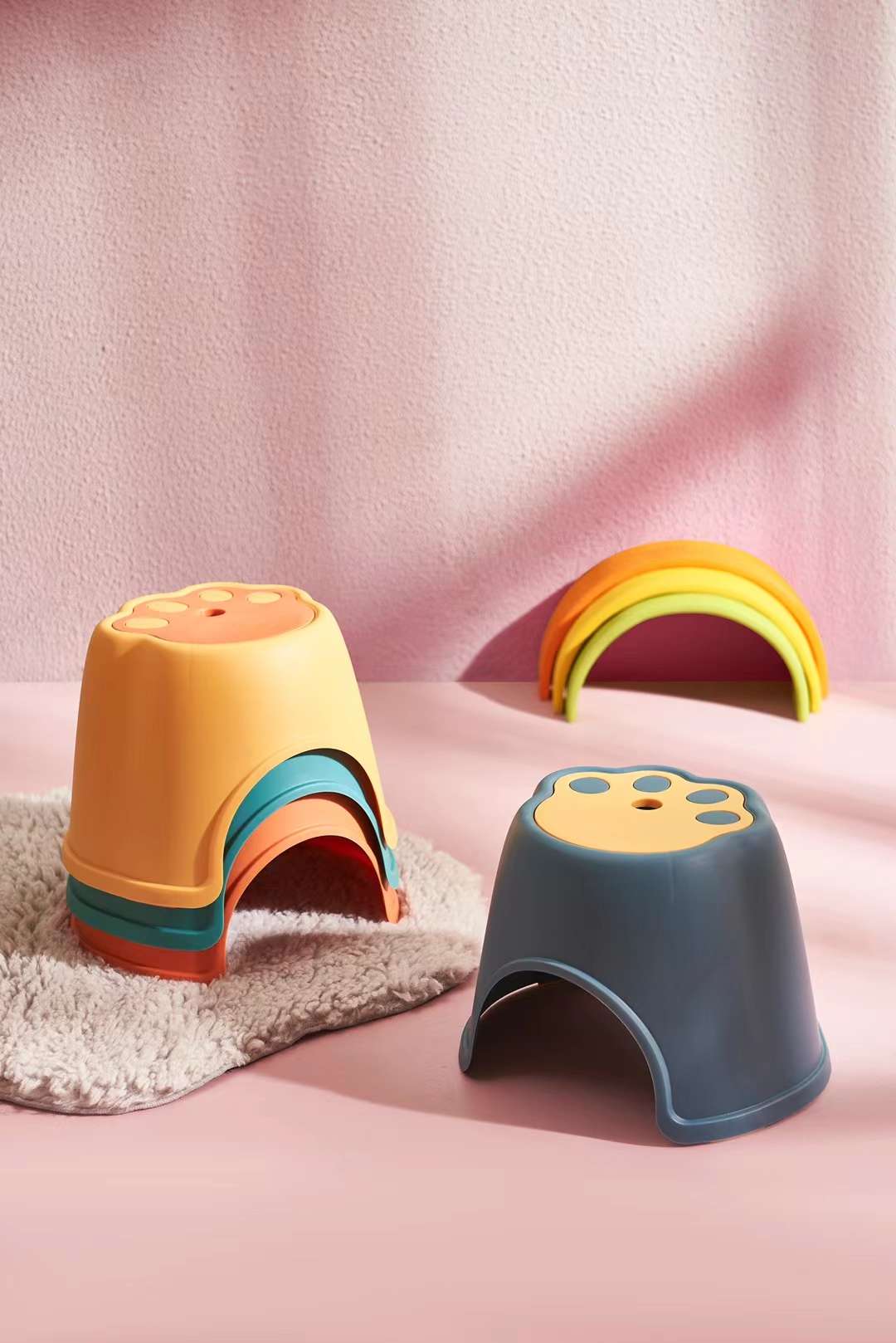 儿童凳子幼儿园塑料防滑换鞋凳便携加厚浴室凳宝宝家用创意小板凳详情8