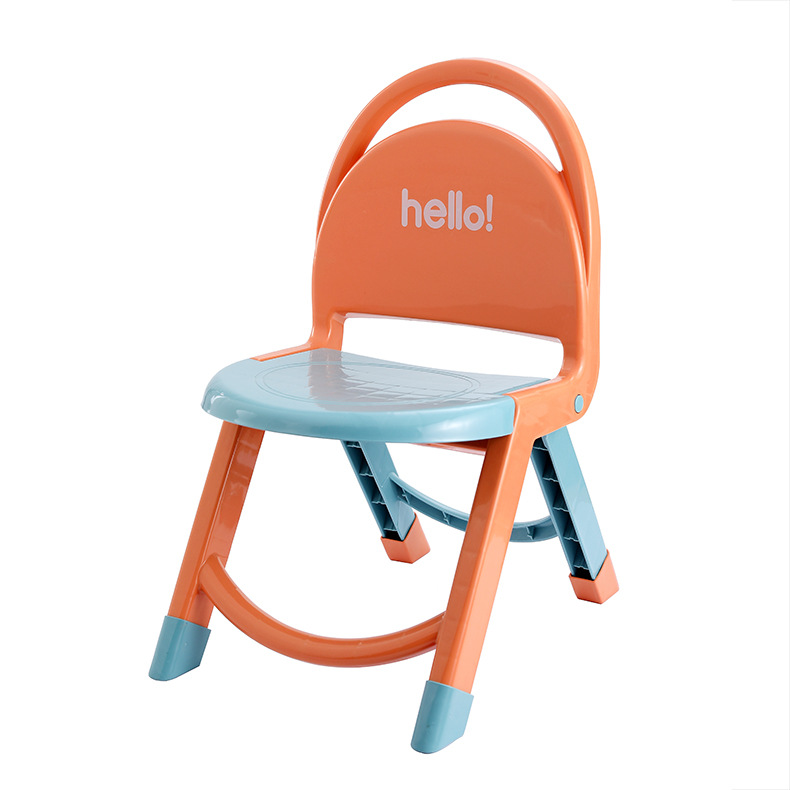 Y104－9264儿童折叠椅便携小板凳家用宝宝凳子幼儿园塑料靠背椅子详情图2