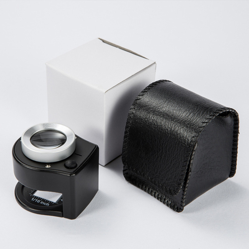 新款3个LED白光3个UV可验钞紫光小六灯黑色白色金属照布镜玻璃镜片皮套包装充电/电池款详情9