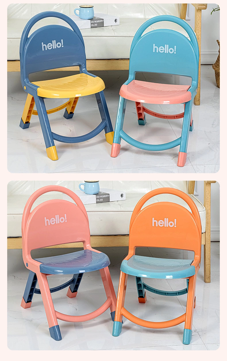 Y104－9264儿童折叠椅便携小板凳家用宝宝凳子幼儿园塑料靠背椅子详情图4