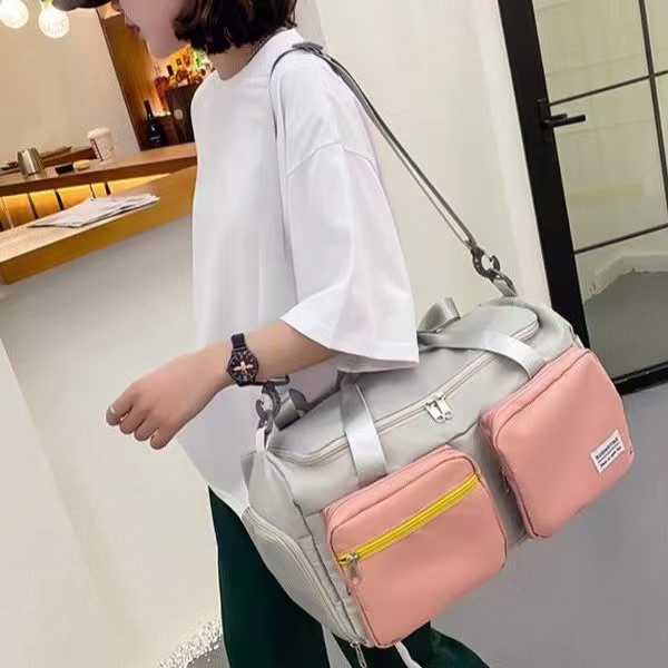 Net red travel bag large capacity female small lightweight handbag short-distance set pull rod dual-purpose waterproof simple luggage bag